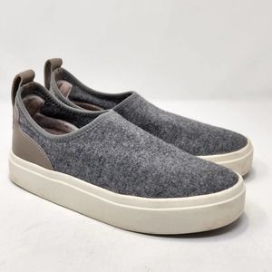 Lucky Brand Tauve Gray Wool Stretch Slip On Sneaker Size 6.5M Platform Heel